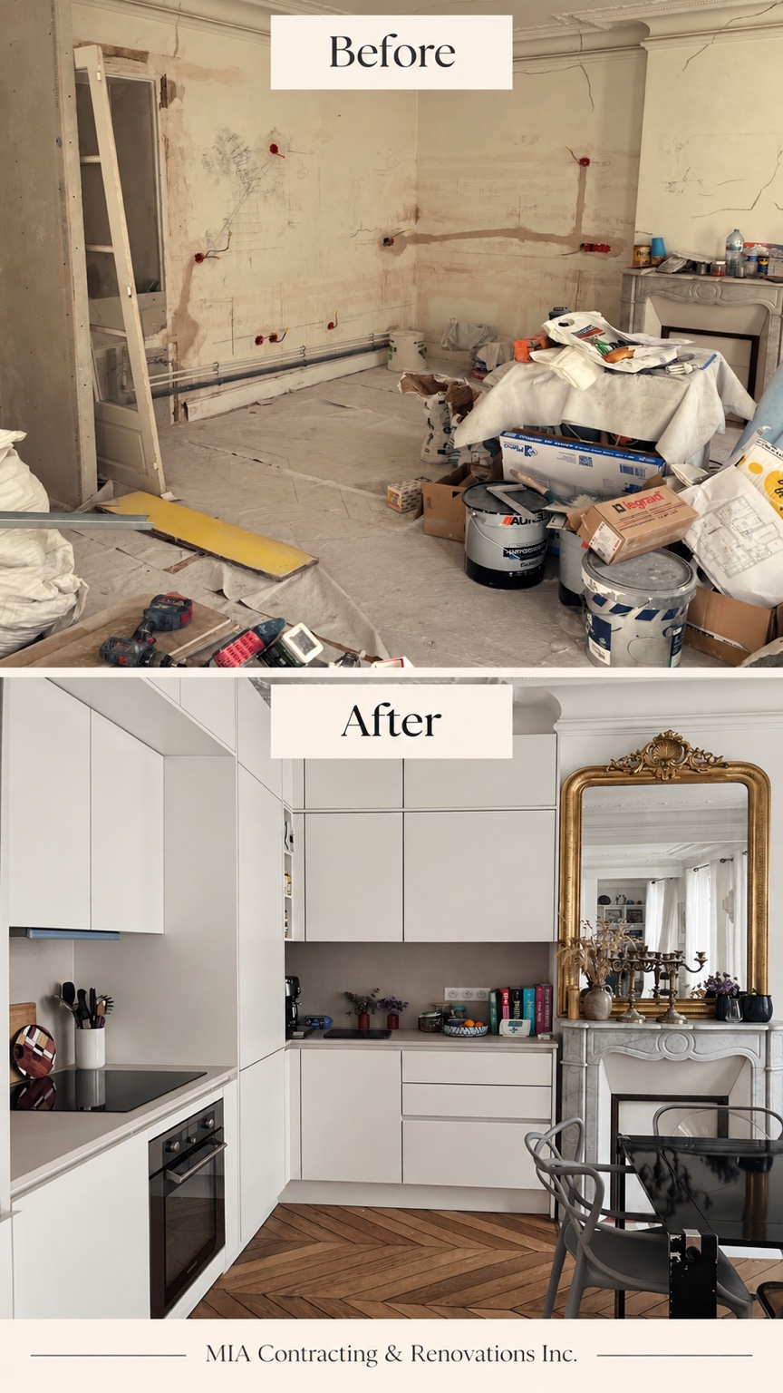 Kitchen transformation — before and after renovation