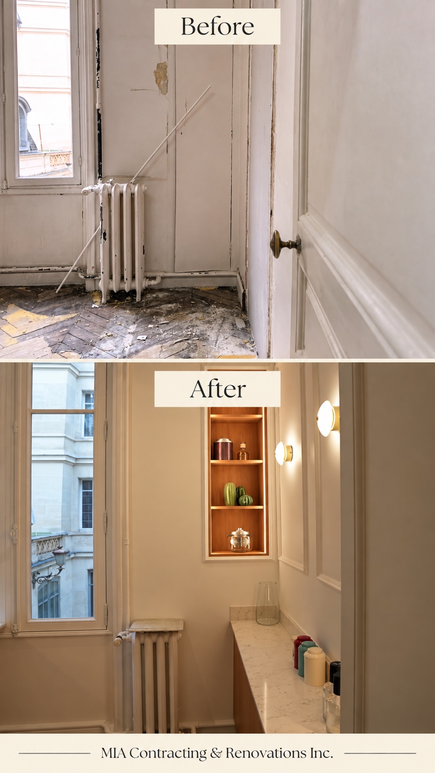 Custom storage transformation — before and after renovation